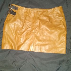 Butter soft leather mini skirt US size 10 tan colored